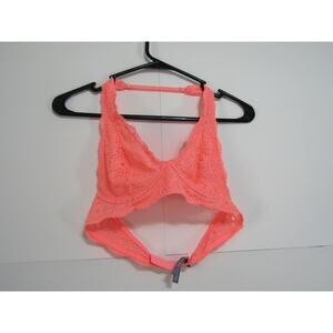 Aerie Peach Halter Lace Wire Bra Women's sz 34B‎ Intimates Lingerie Fairy Boho